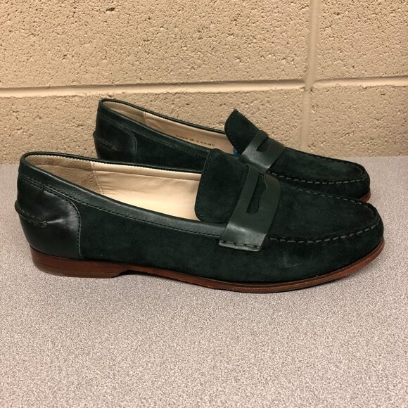 Cole Haan Green Suede Pinch and Sew Loafer  Ladies Size 9B - Picture 2 of 6